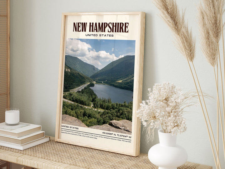 New Hampshire Vintage Wall Art, USA