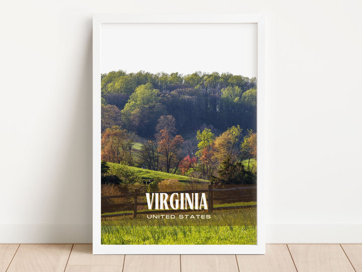 Virginia Retro Wall Art, USA