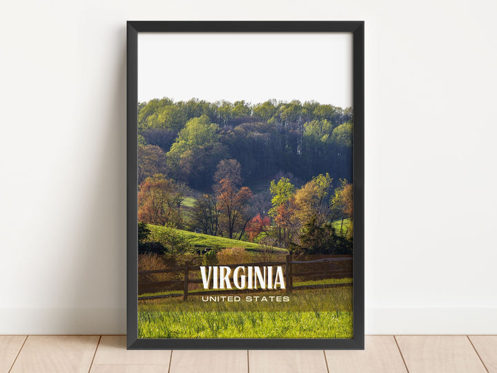 Virginia Retro Wall Art, USA
