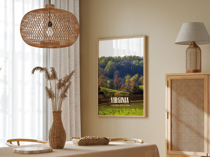Virginia Retro Wall Art, USA