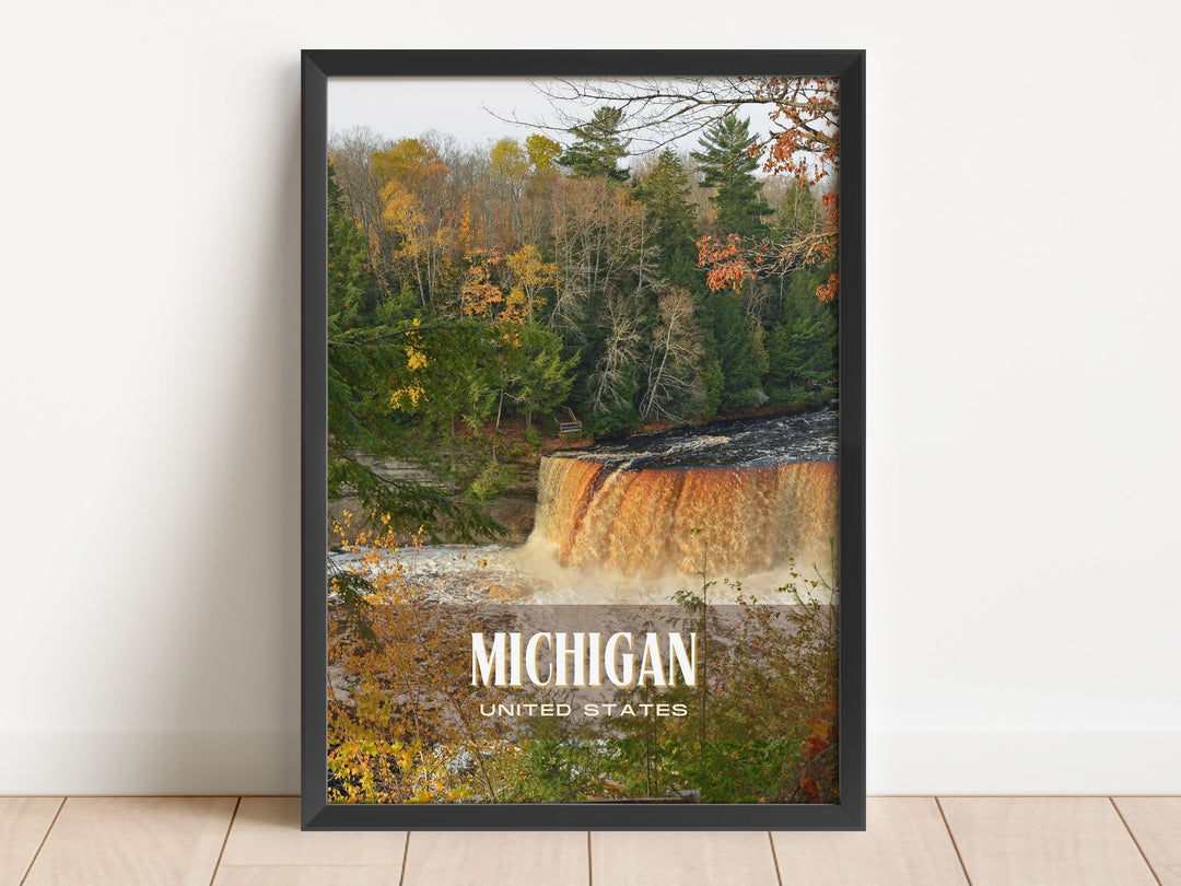 Michigan Retro Wall Art, USA