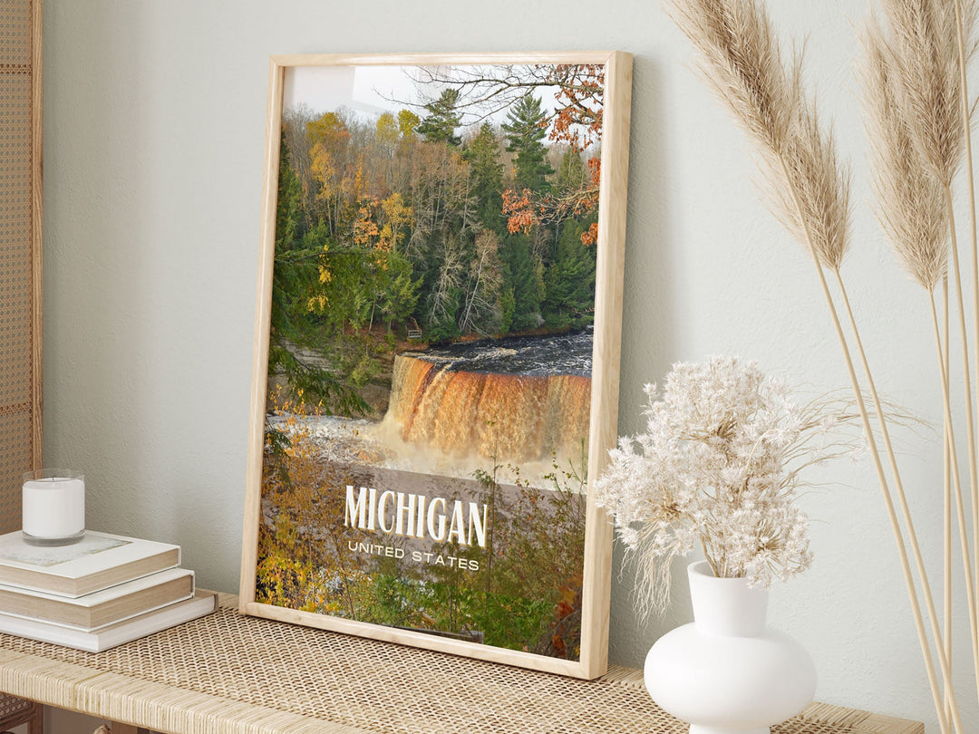Michigan Retro Wall Art, USA