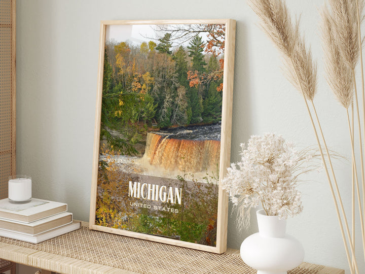 Michigan Retro Wall Art, USA