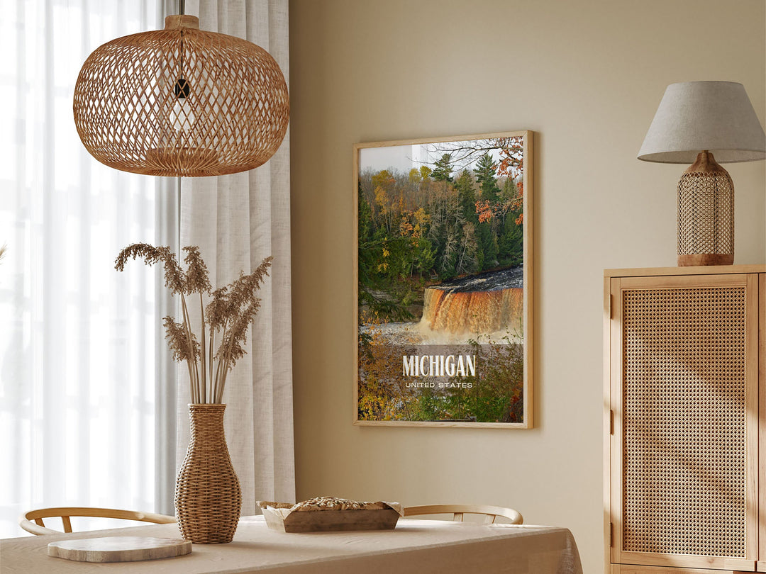 Michigan Retro Wall Art, USA