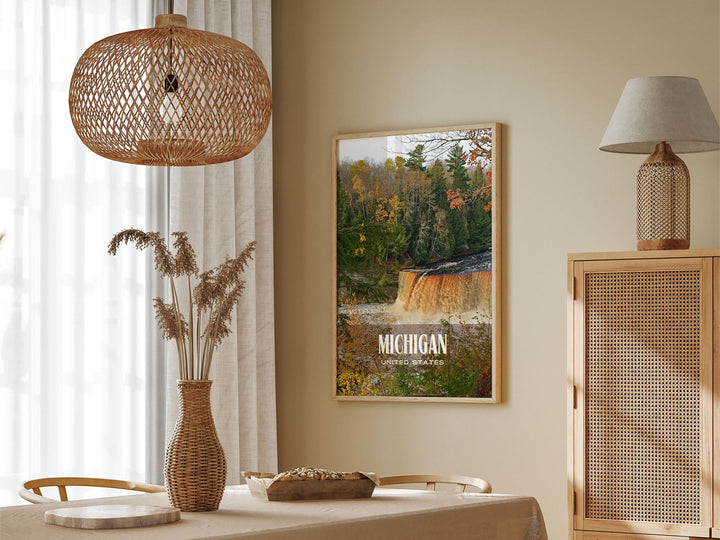 Michigan Retro Wall Art, USA