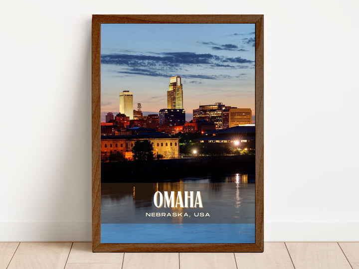 Omaha Retro Wall Art, Nebraska, USA