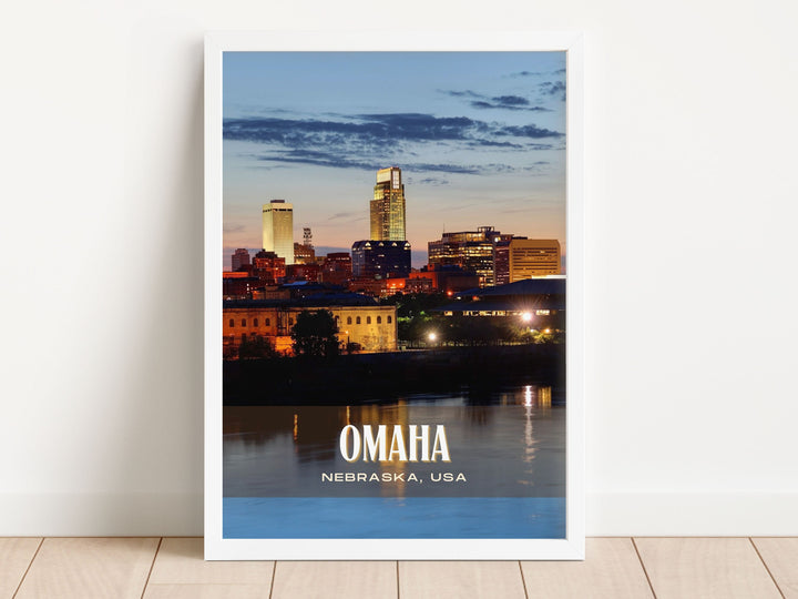 Omaha Retro Wall Art, Nebraska, USA