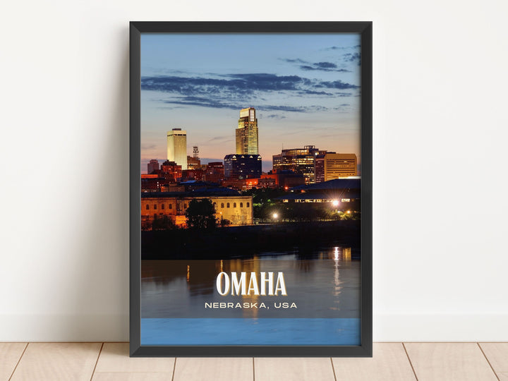 Omaha Retro Wall Art, Nebraska, USA