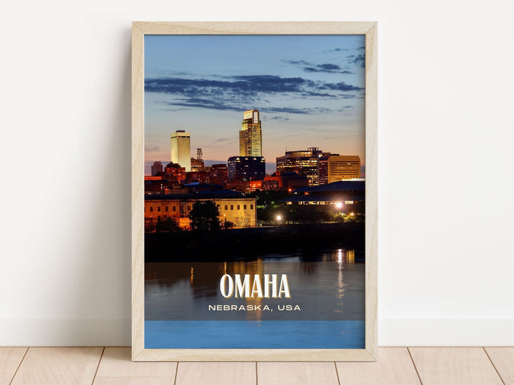 Omaha Retro Wall Art, Nebraska, USA