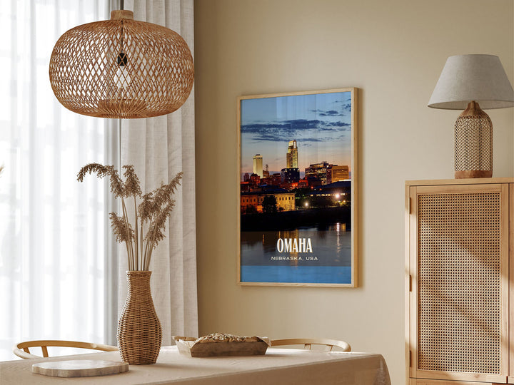 Omaha Retro Wall Art, Nebraska, USA