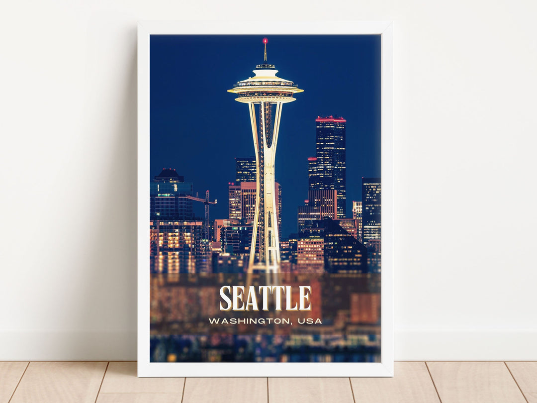 Seattle Retro Wall Art, Washington, USA