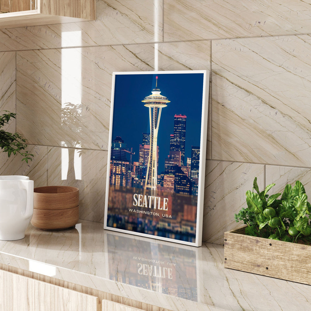 Seattle Retro Wall Art, Washington, USA
