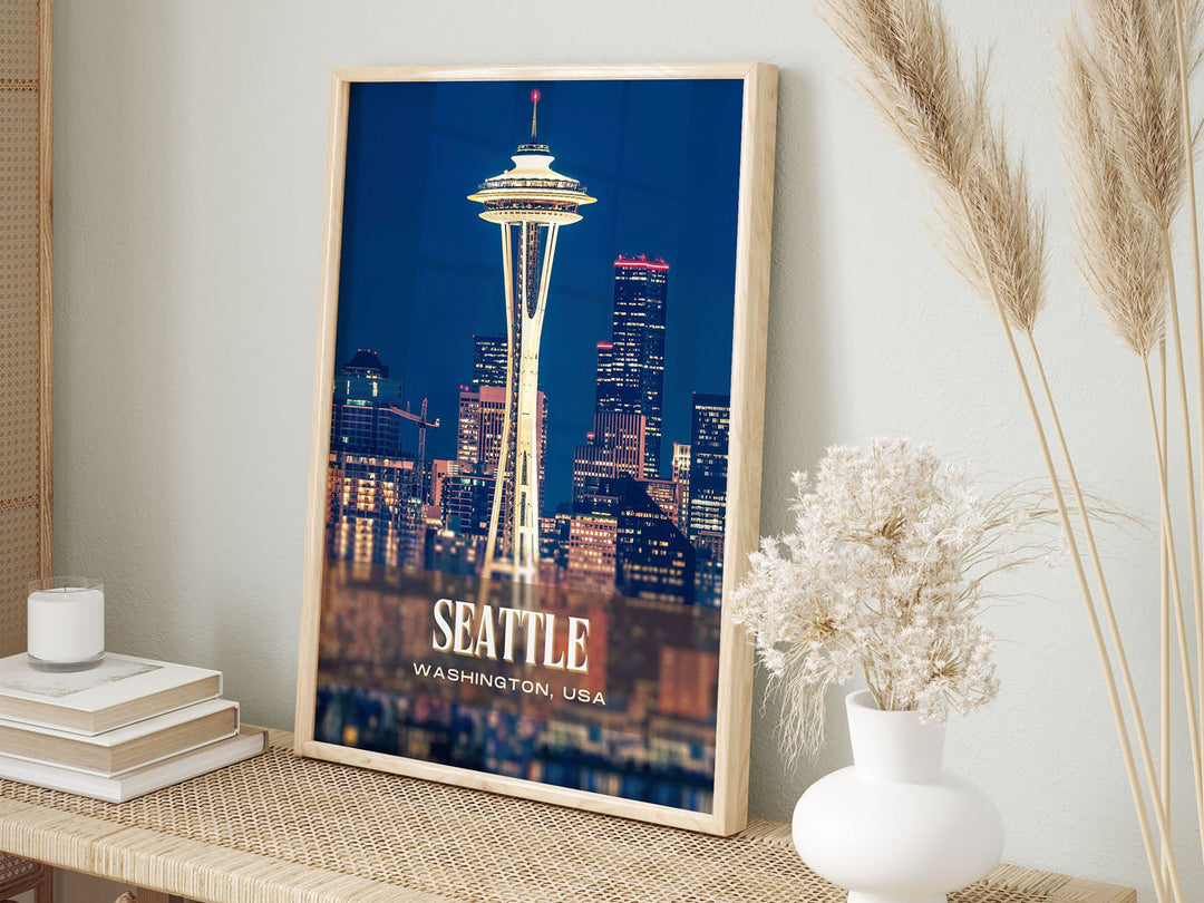 Seattle Retro Wall Art, Washington, USA