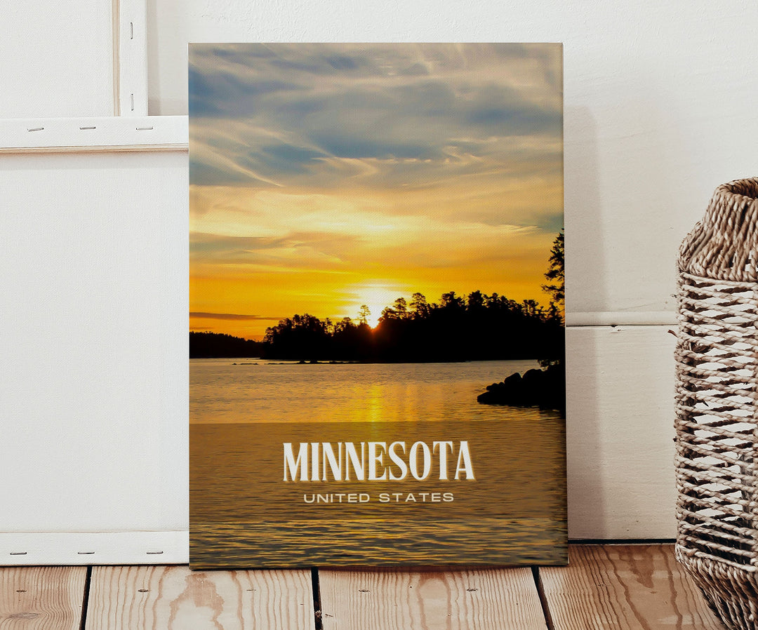 Minnesota Retro Wall Art, USA