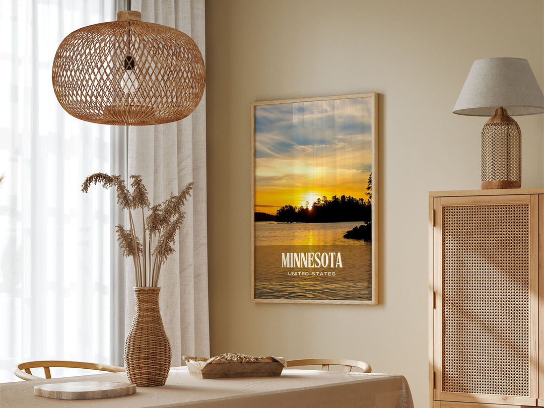 Minnesota Retro Wall Art, USA