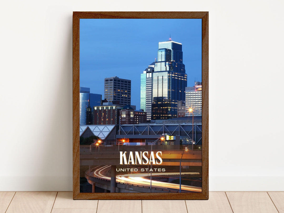 Kansas Retro Wall Art, United States