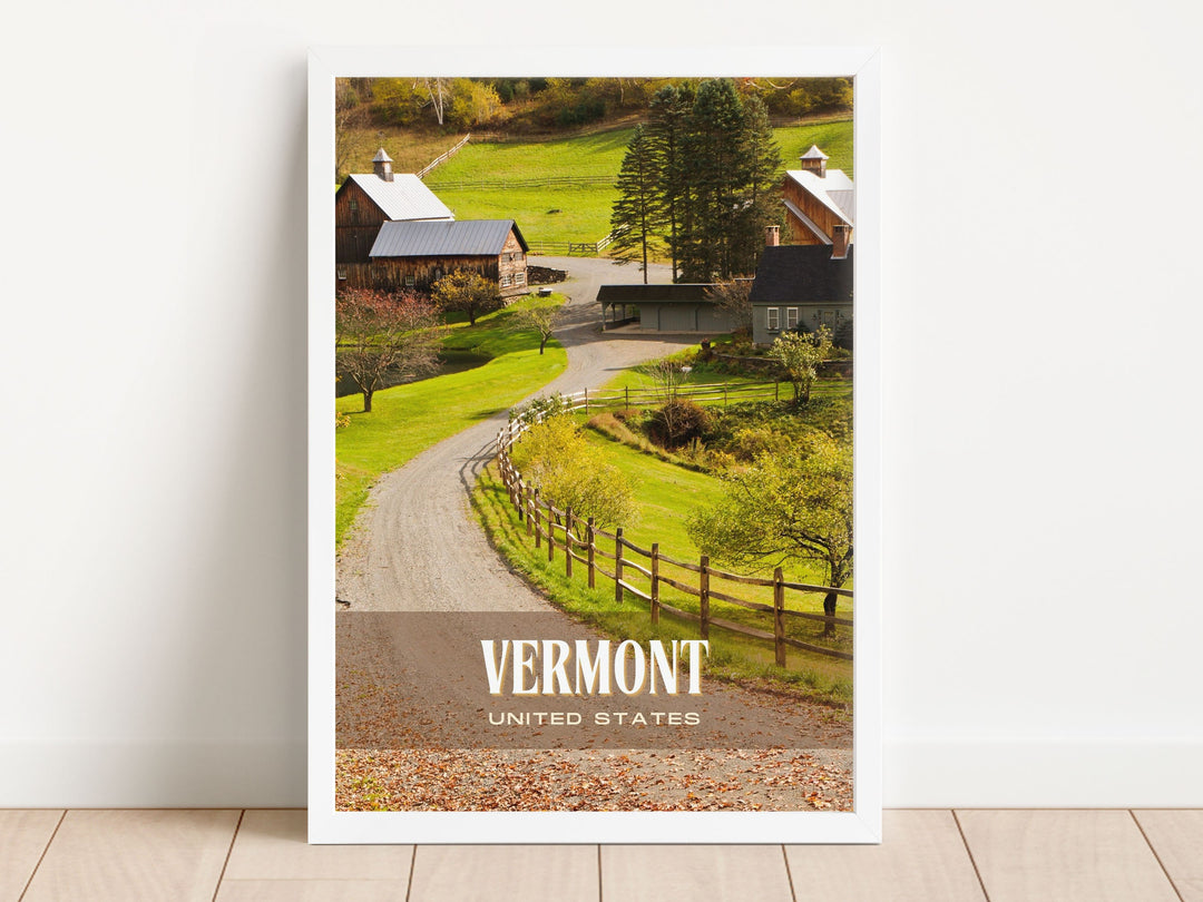 Vermont Retro Wall Art, California, USA