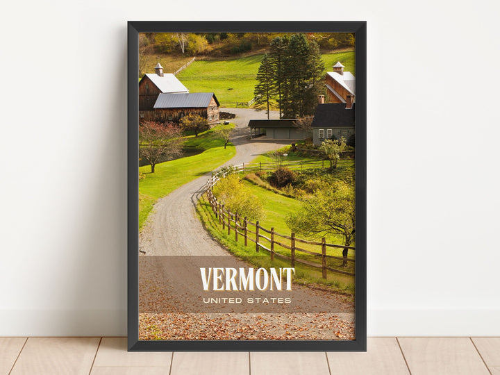 Vermont Retro Wall Art, California, USA