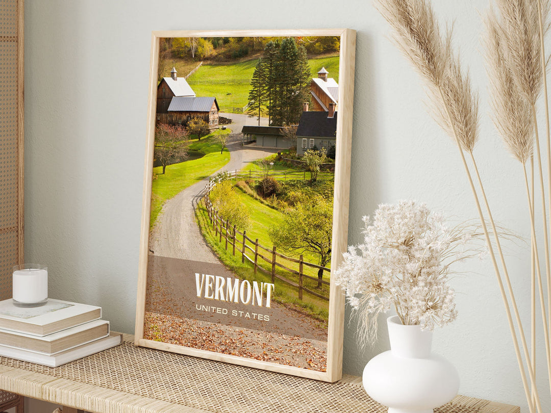 Vermont Retro Wall Art, California, USA