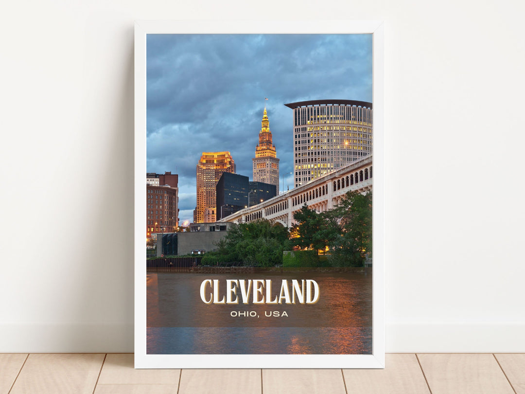 Cleveland Retro Wall Art, Ohio, USA