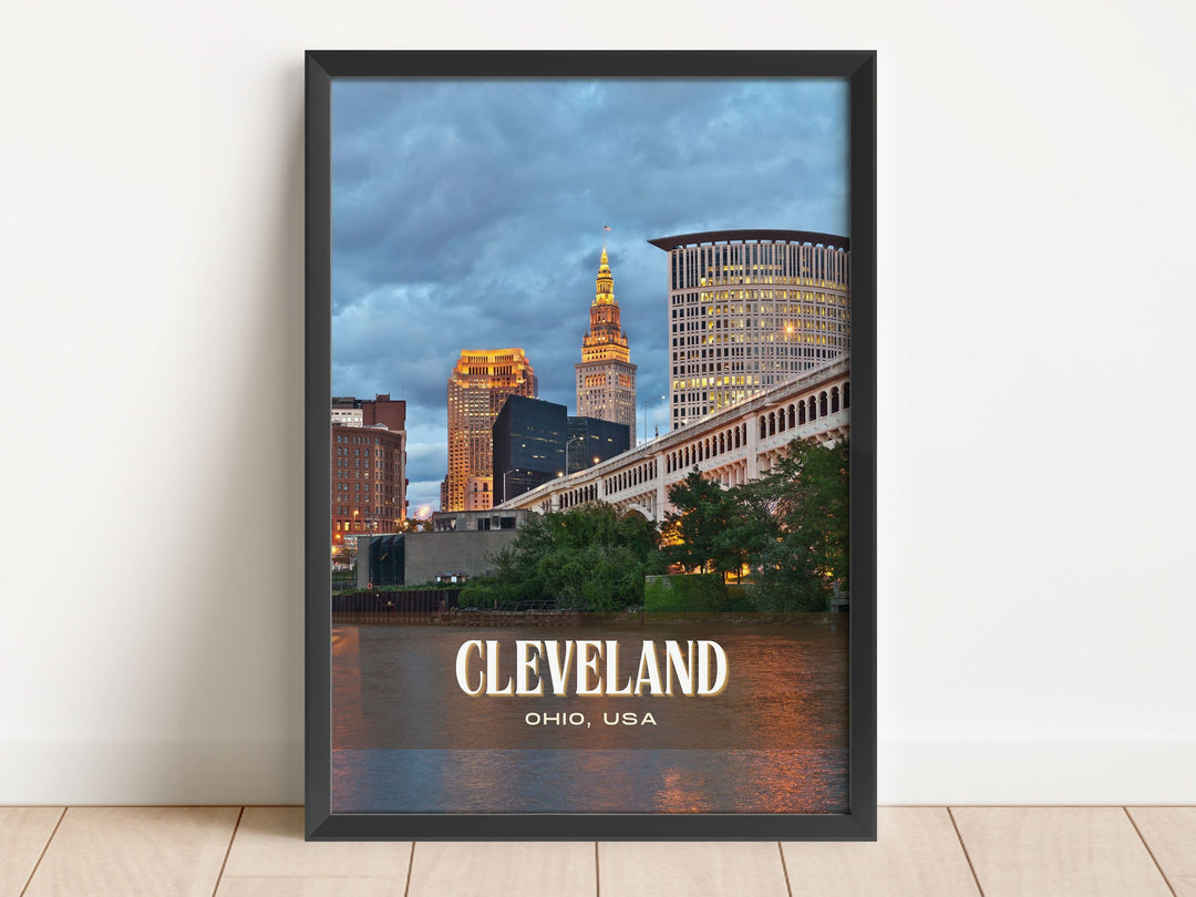 Cleveland Retro Wall Art, Ohio, USA