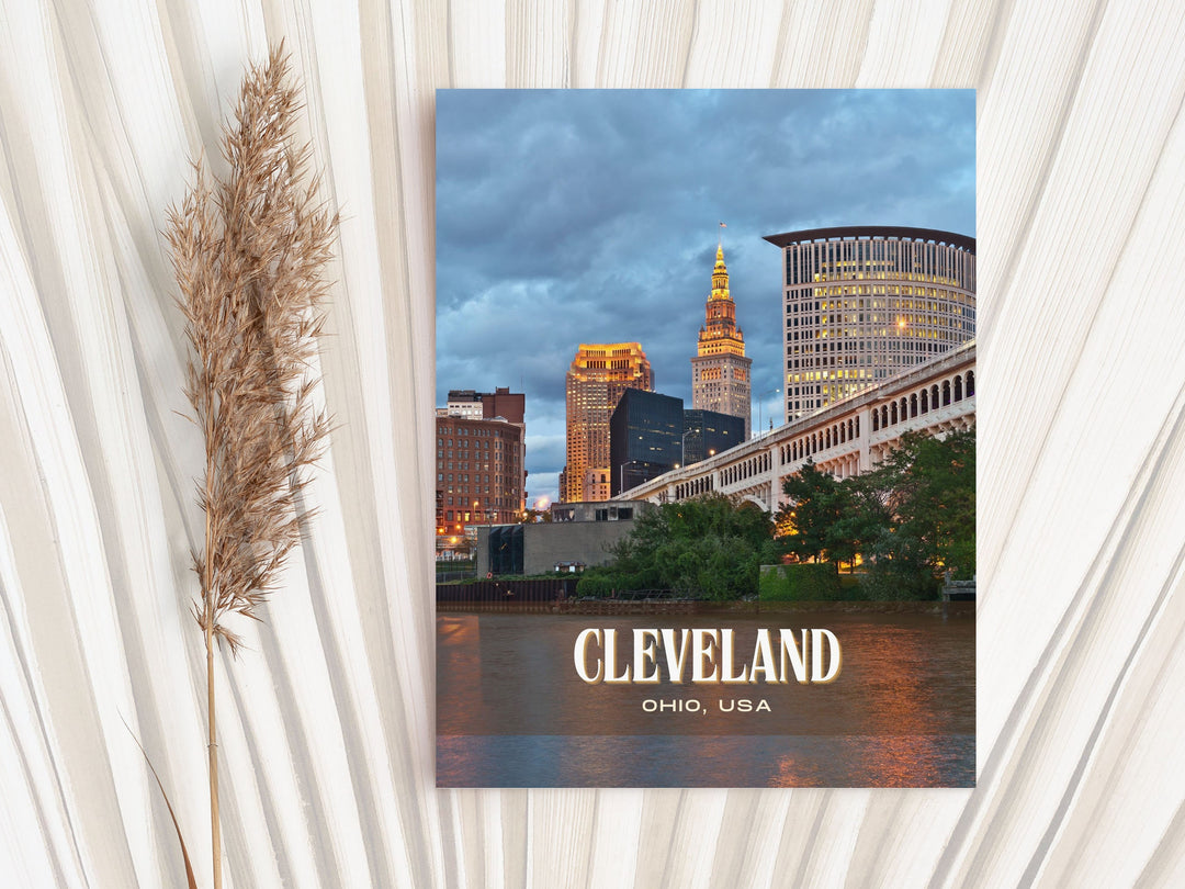 Cleveland Retro Wall Art, Ohio, USA