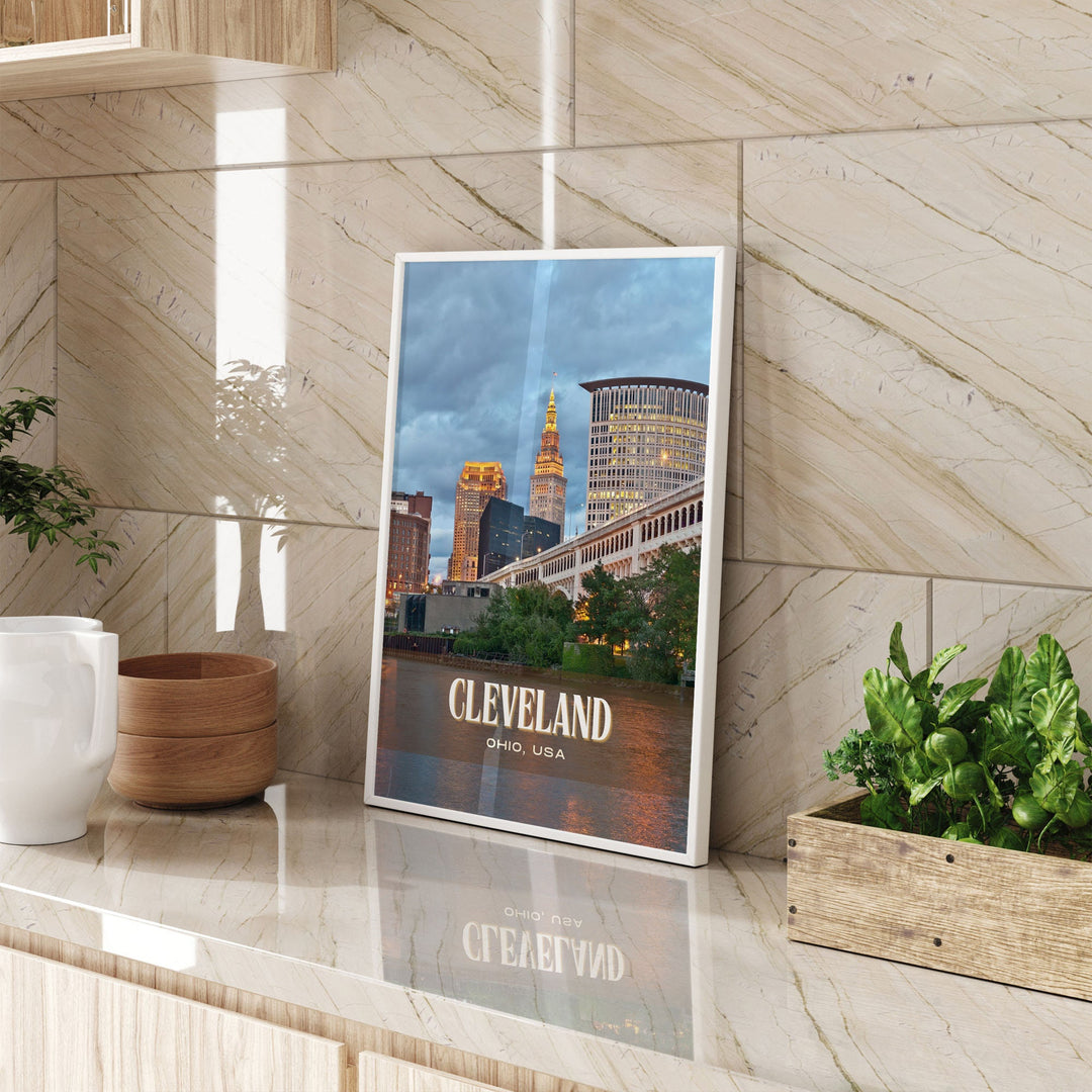 Cleveland Retro Wall Art, Ohio, USA
