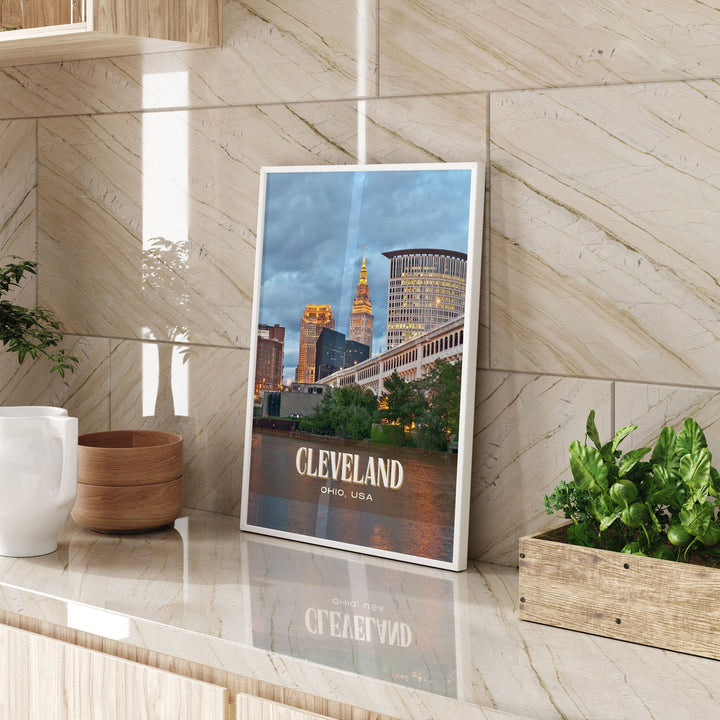 Cleveland Retro Wall Art, Ohio, USA