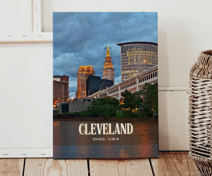Cleveland Retro Wall Art, Ohio, USA