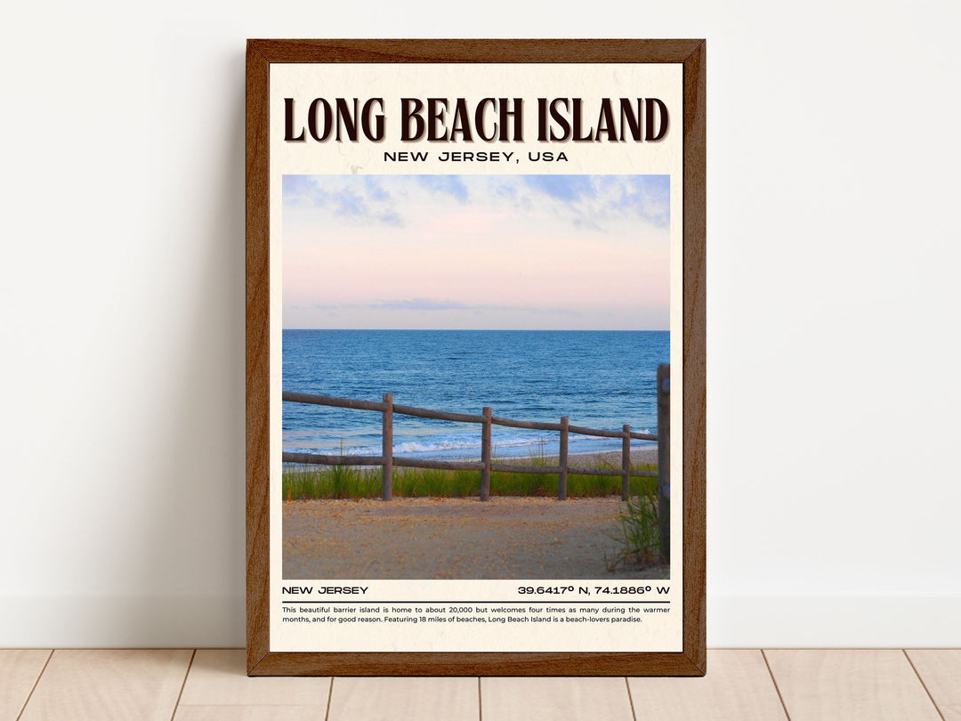 Long Beach Island Vintage Wall Art, New Jersey, USA