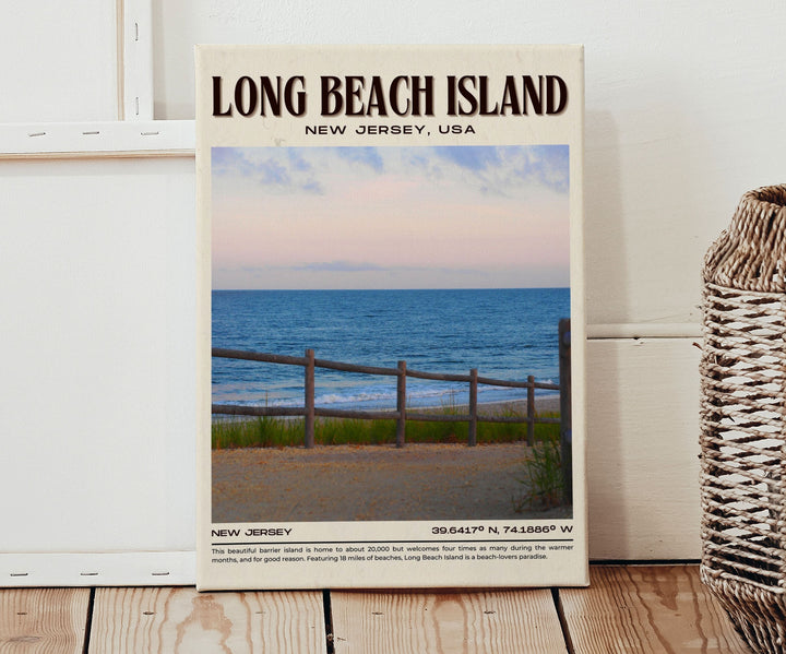 Long Beach Island Vintage Wall Art, New Jersey, USA