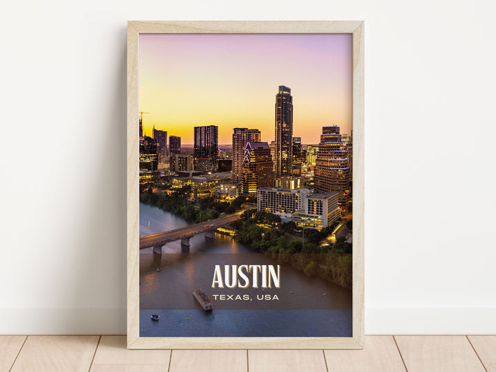 Austin Retro Wall Art, Texas, USA