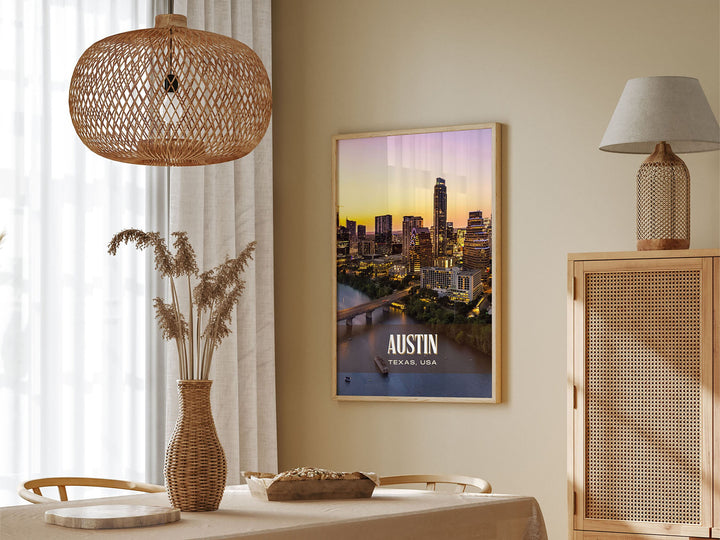 Austin Retro Wall Art, Texas, USA
