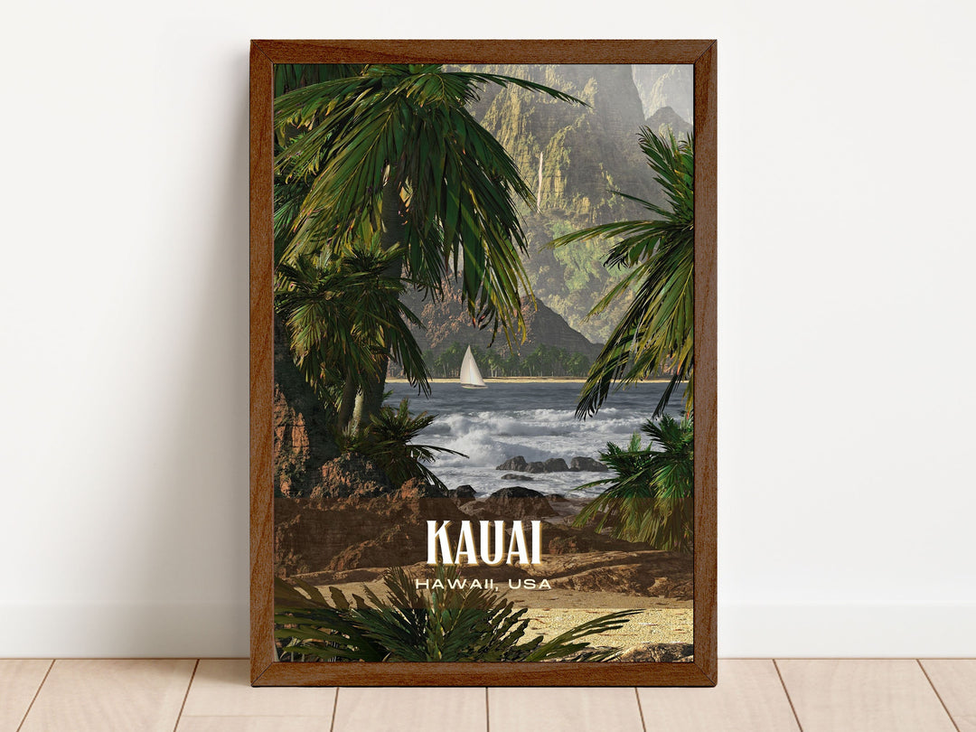 Kauai Retro Wall Art, Hawaii, USA