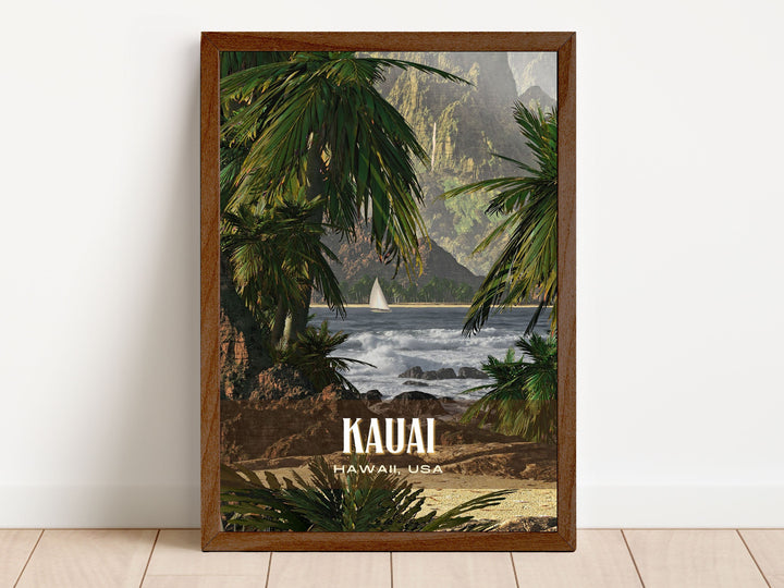 Kauai Retro Wall Art, Hawaii, USA