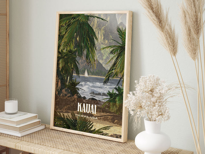Kauai Retro Wall Art, Hawaii, USA