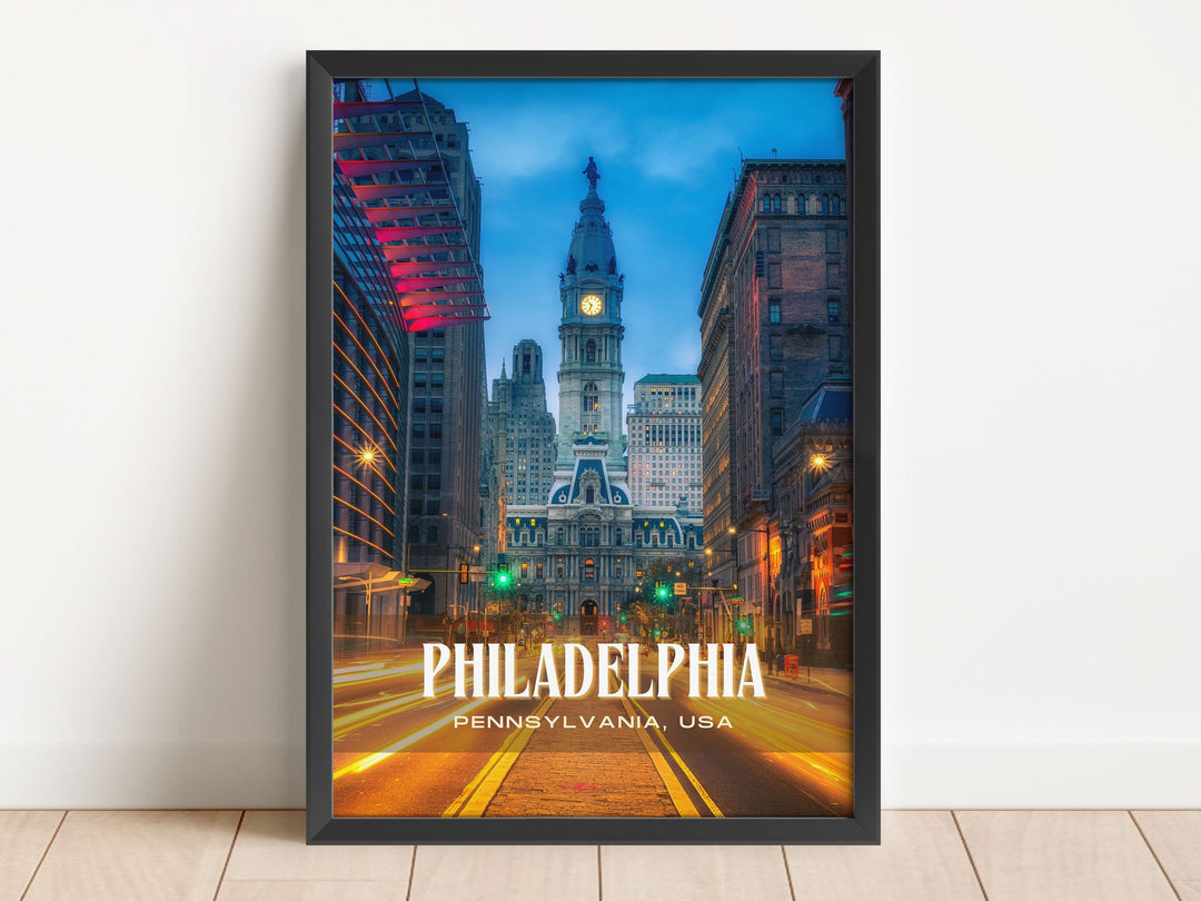 Philadelphia Retro Wall Art, Pennsylvania, USA