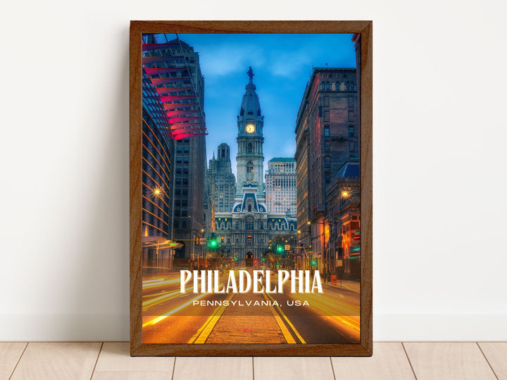 Philadelphia Retro Wall Art, Pennsylvania, USA