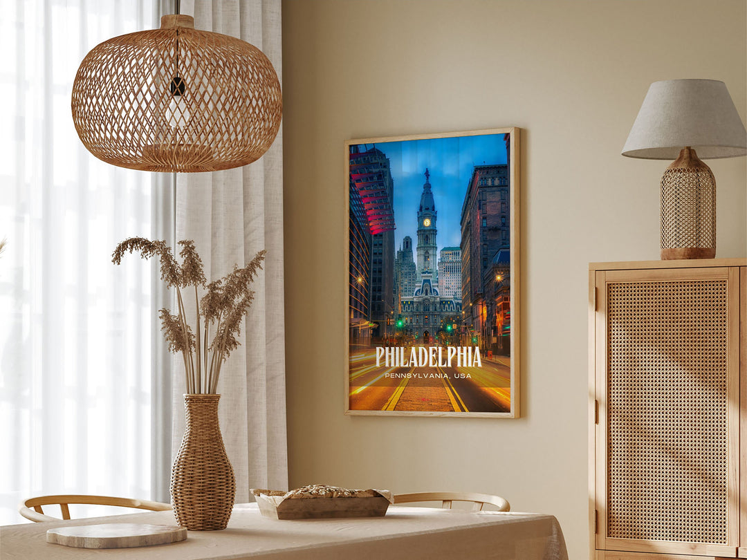 Philadelphia Retro Wall Art, Pennsylvania, USA