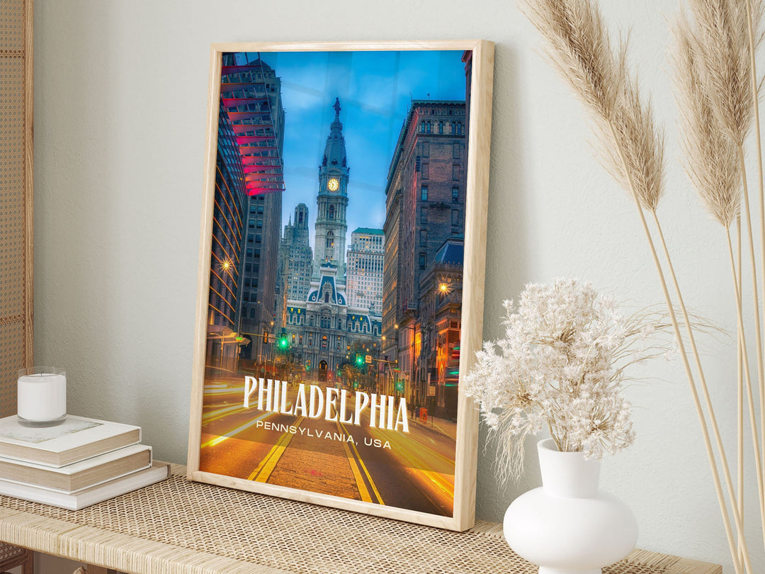 Philadelphia Retro Wall Art, Pennsylvania, USA