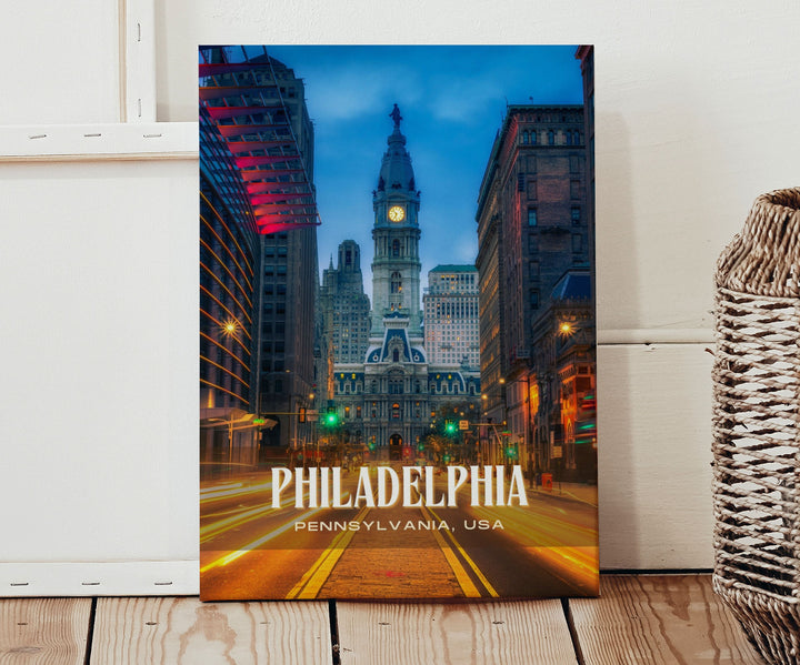 Philadelphia Retro Wall Art, Pennsylvania, USA