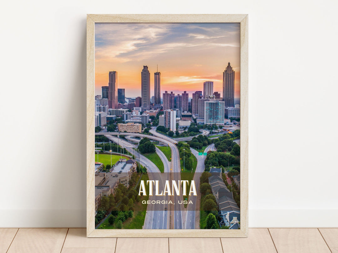 Atlanta Retro Wall Art, Georgia, USA