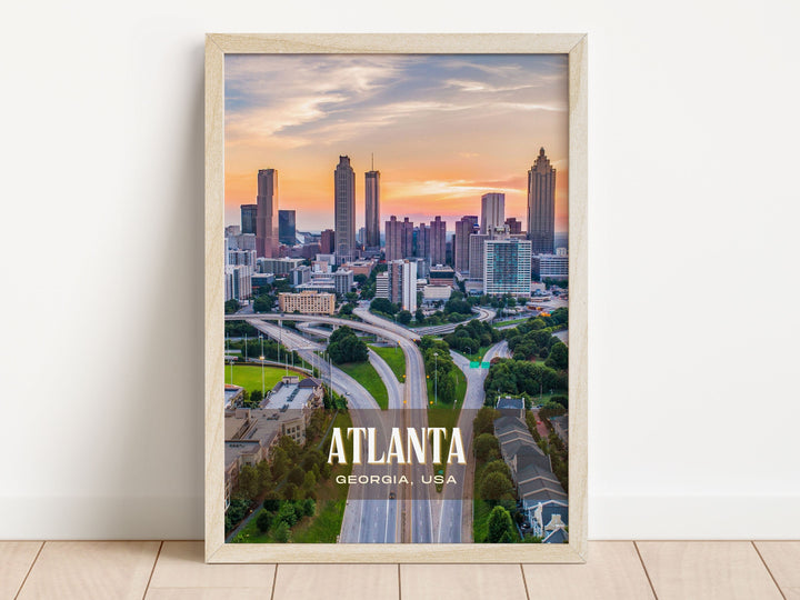 Atlanta Retro Wall Art, Georgia, USA