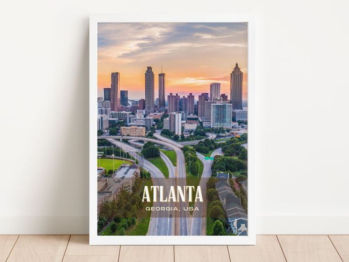 Atlanta Retro Wall Art, Georgia, USA
