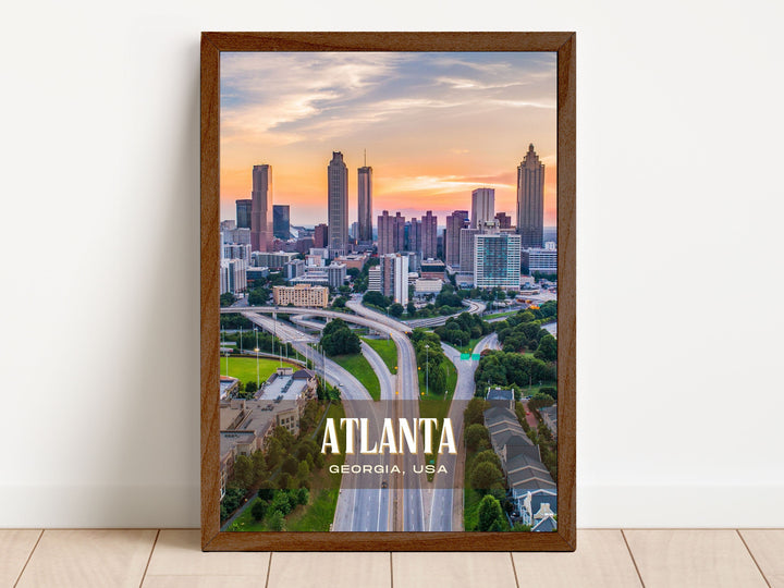 Atlanta Retro Wall Art, Georgia, USA