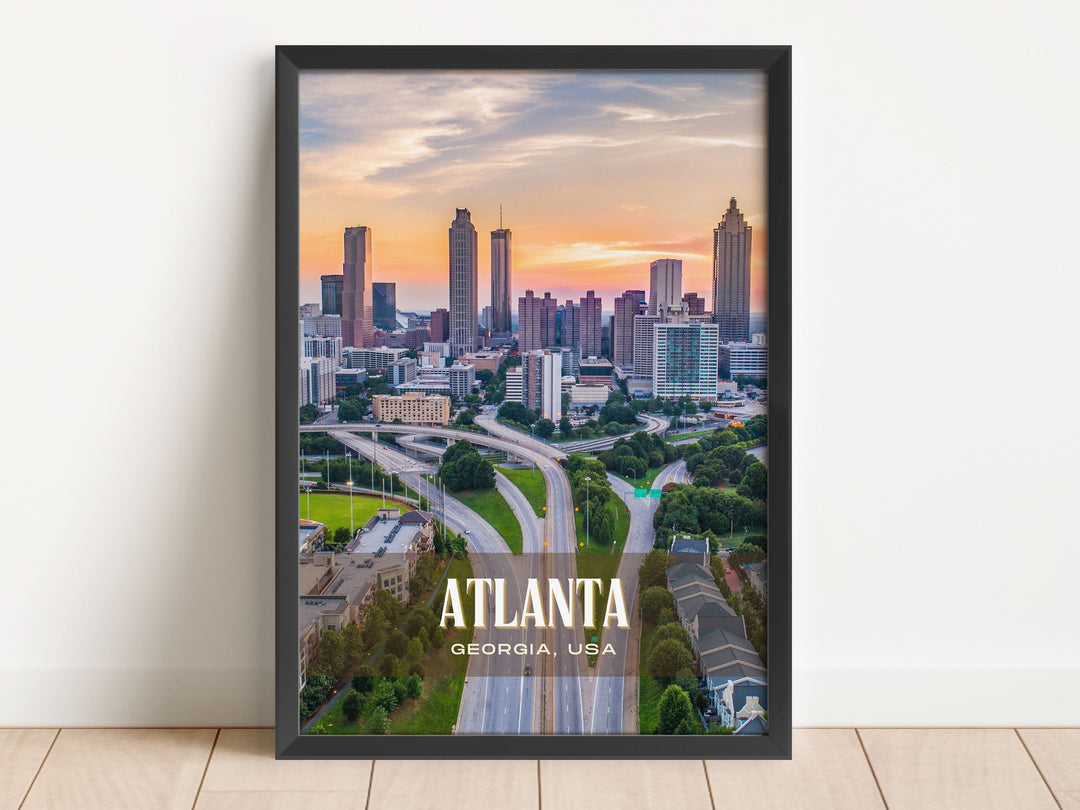 Atlanta Retro Wall Art, Georgia, USA