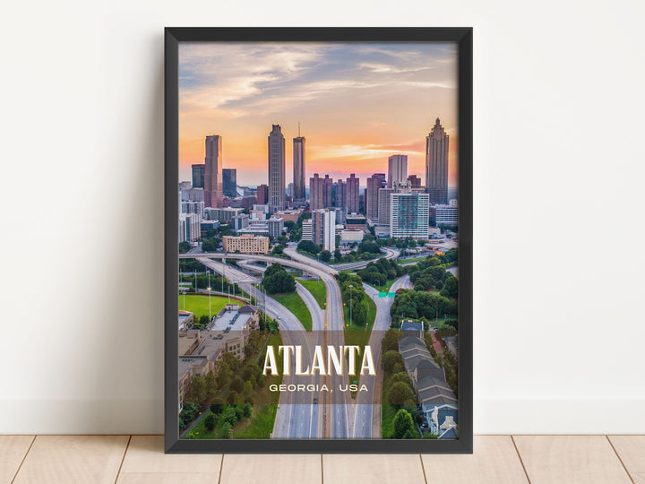Atlanta Retro Wall Art, Georgia, USA