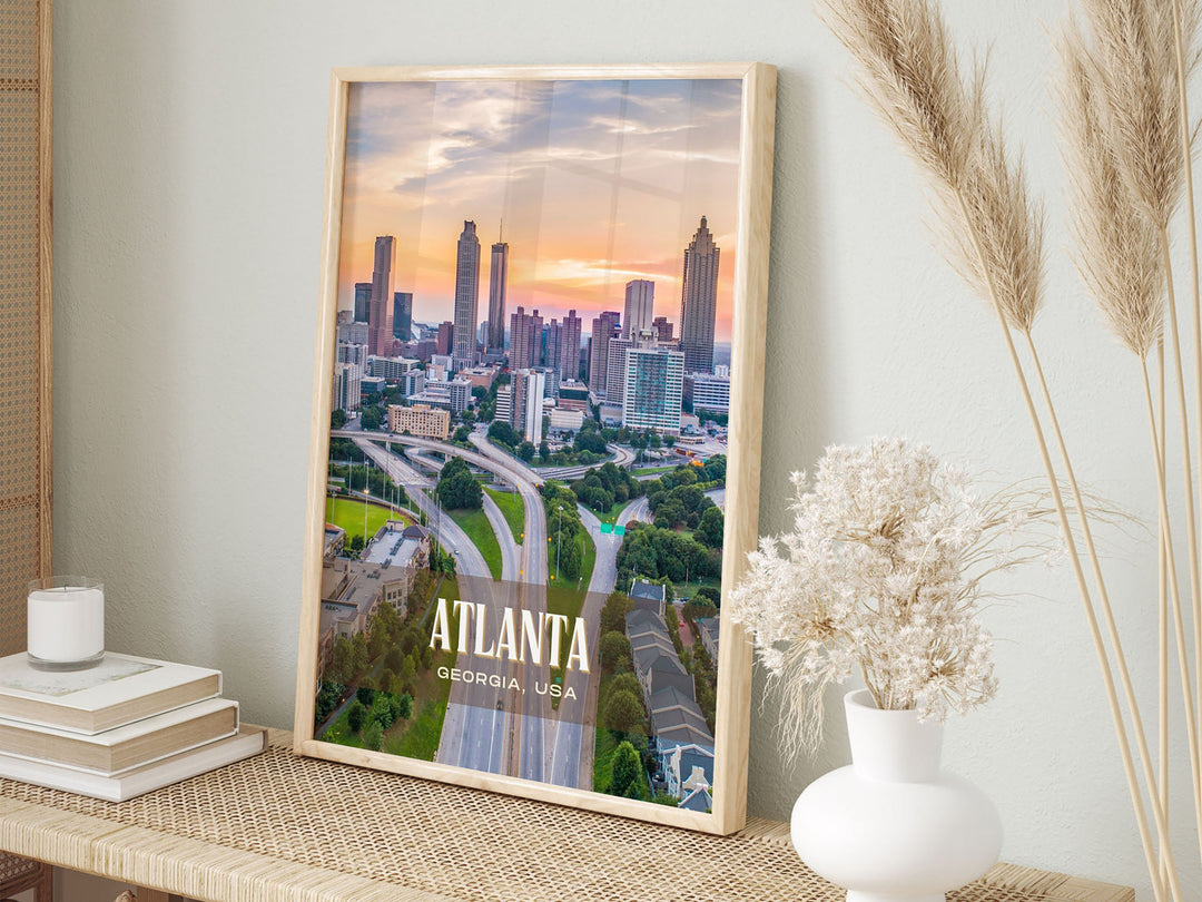 Atlanta Retro Wall Art, Georgia, USA