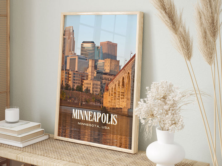 Minneapolis Retro Wall Art, Minnesota, USA
