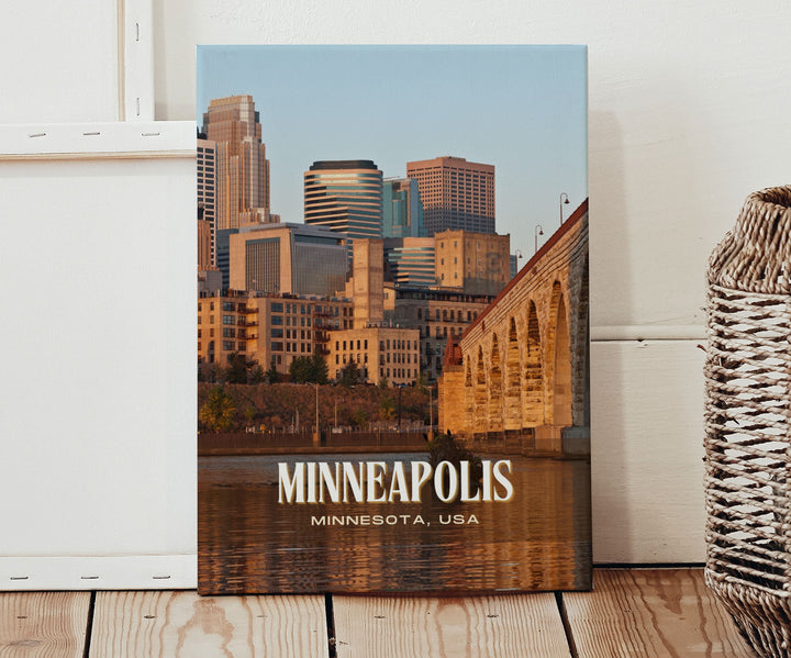 Minneapolis Retro Wall Art, Minnesota, USA